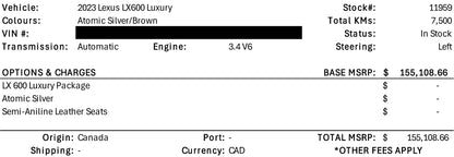 #11959 - 2022 Lexus LX 600 Luxury